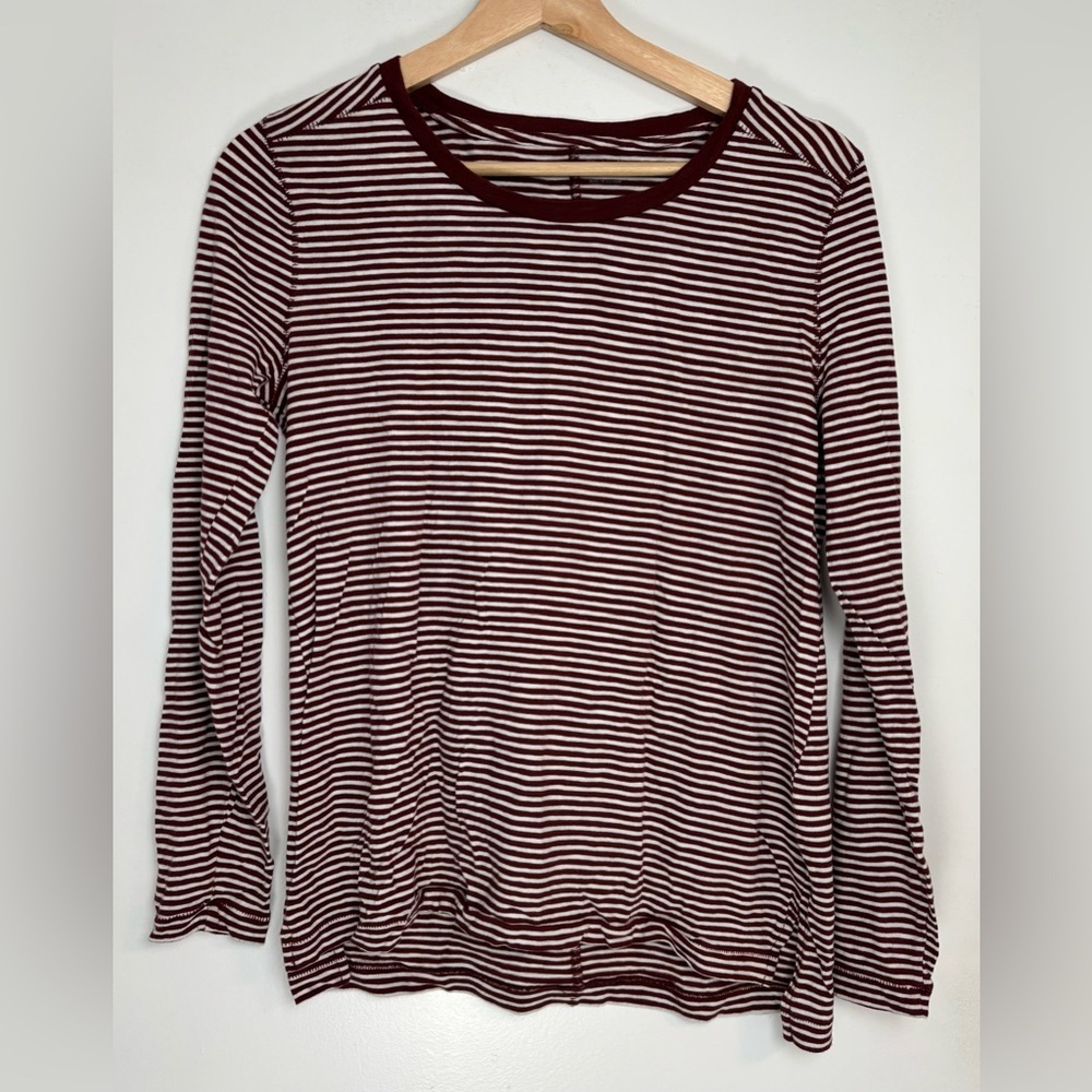 Madewell Whisper Cotton Long-Sleeve in Daniela Stripe.